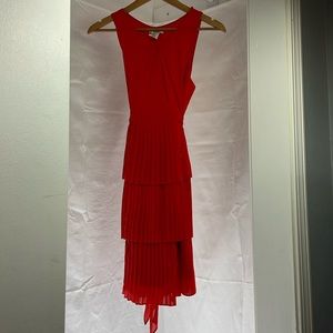 Pleated orange dress